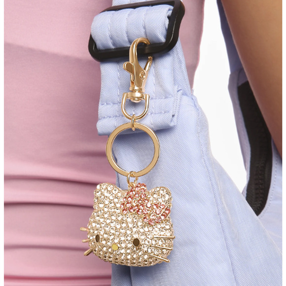 Sanrio Hello Kitty Face Pave 3D Bling Keychain Bag Charm NEW - Picture 6 of 6